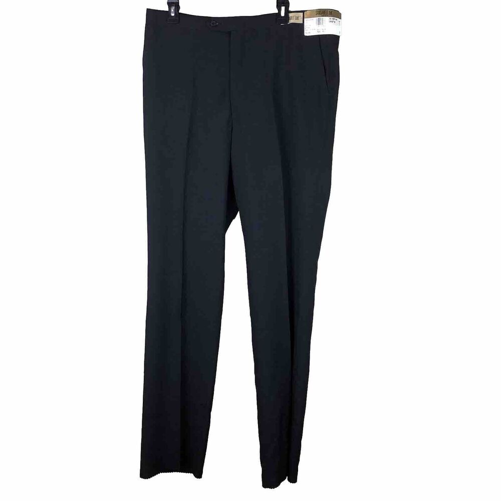 Jaymar Sansabelt Mens Trousers Pants Vintage Sz 38 Reg Unhemmed Black Golf NEW